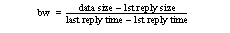 Formula for bandwidth