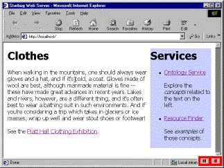 Figure 3a: An example Web page which talks about clothing.