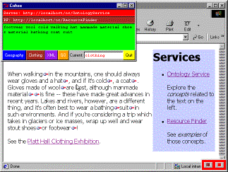 Figure 3b: The browser aadds links to the page using the clothing ontology