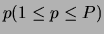 $p (1 \leq p \leq P)$