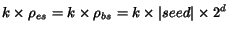 $k \times \rho_{es} = k \times \rho_{bs} = k \times \vert seed\vert\times 2^d$