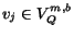 $v_j \in V^{m,b}_Q$