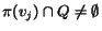 $\pi(v_j) \cap Q \neq\emptyset$