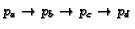 $p_a \rightarrow p_b \rightarrow
p_c \rightarrow p_d$