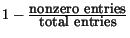 $1-\frac {\mbox{nonzero entries}}{\mbox{total
entries}}$