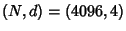 $ (N,d)=(4096,4)$