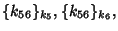 $ \{ k_{56} \}_{k_5}, \{ k_{56} \}_{k_6}, $