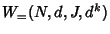 $ W_{=}(N,d,J,d^k)$