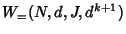 $ W_{=}(N,d,J,d^{k+1})$