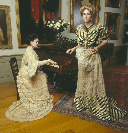 photo of two women in historic costumes