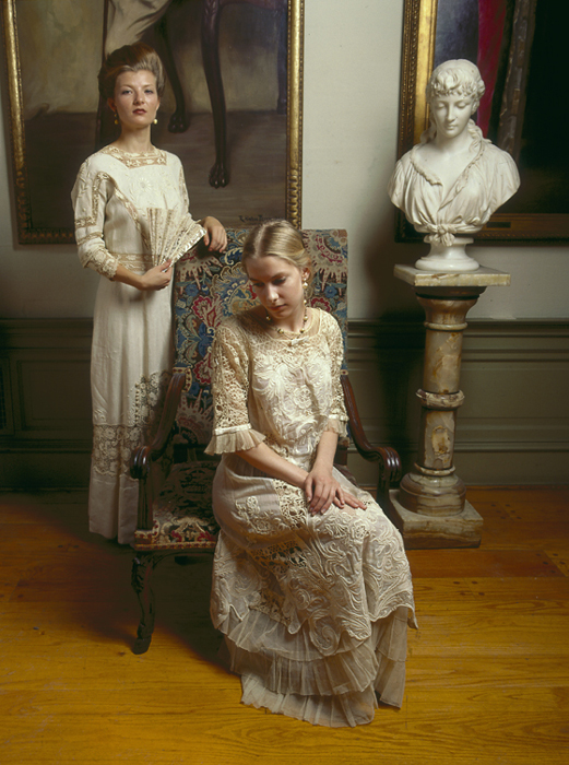 photo of two women in historic costumers