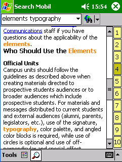 The selected segment, with highlighted query terms