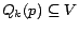 $Q_k(p) \subseteq V$