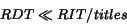 \begin{displaymath}RDT \ll RIT/titles\end{displaymath}