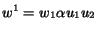 $w^1 = w_1 \alpha u_1 u_2$