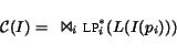 \begin{displaymath} {\cal C}(I) =\Join_i \mbox{\sc lp}^*_i( L(I(p_i)) ) \end{displaymath}