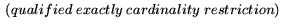 $\displaystyle \ (qualified \ exactly \ cardinality \ restriction)$