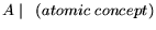 $\displaystyle A \mid \ \ (atomic \ concept)$