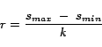 \begin{displaymath}r= \frac{s_{max}\; - \; s_{min}}{k}\end{displaymath}