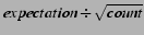 $expectation \div \sqrt{count}$