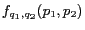 $\displaystyle f_{q_1,q_2}(p_1,p_2)$