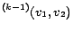 $\displaystyle ^{(k-1)} (v_1,v_2)$