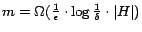 $ m=\Omega( \frac 1 \epsilon \cdot \log \frac 1 \delta \cdot \vert H\vert )$