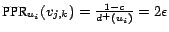 $ \ensuremath{\mbox{PPR}}_{u_i}(v_{j,k})= \frac {1-c} {d^+(u_i)} = 2 \epsilon$