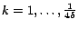 $ k=1,\ldots, \frac 1 {4\delta}$