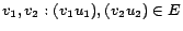 $ v_1,v_2 : (v_1 u_1),(v_2 u_2) \in E$