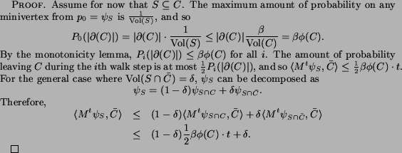 \begin{proof} Assume for now that $S \subseteq {C}$. The maximum amount of pr... ...) {\frac{1}{2}}\beta \phi({C}) \cdot t + \delta . \end{eqnarray*} \end{proof}