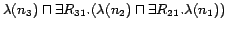 $\lambda(n_3)\sqcap\exists R_{31}.(\lambda(n_2)\sqcap\exists R_{21}.\lambda(n_1))$