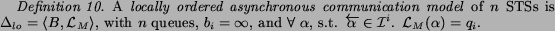 Locally ordered asynchronous communication model