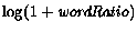 $\log(1+\mbox{\it wordRatio})$