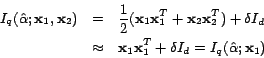 \begin{eqnarray*}
I_q(\hat{\alpha};\mathbf{x}_1, \mathbf{x}_2) & = &
\frac{1}{...
...1\mathbf{x}_1^T + \delta I_d =
I_q(\hat{\alpha}; \mathbf{x}_1)
\end{eqnarray*}