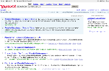 A result page from the Yahoo! search engine