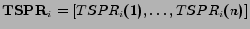 $ \mathbf{TSPR}_i = [TSPR_i(1),\dots,TSPR_i(n)]$