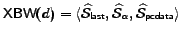 $\mbox{{\sf XBW}}(d) = \langle\widehat{{\cal S}}_{{\sf last}}, \widehat{{\cal S}}_\alpha , \widehat{{\cal S}}_{{\sf pcdata}}\rangle$