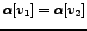 $\alpha[v_1] = \alpha[v_2]$