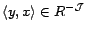 $\tup{y,x}\in R^{-\I}$