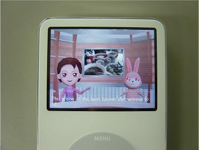 Figure 4. Video program being played on iPod