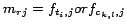 $m_{rj}=f_{t_{i},j} or f_{c_{k,l},j}$