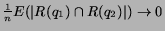 $\frac{1}{n} E(\vert R(q_1) \cap R(q_2)\vert) \rightarrow 0$