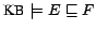 $\textrm{KB}\models E\sqsubseteq F$