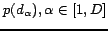 $p(d_\alpha), \alpha \in [1,D]$