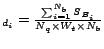 $_{d_i} = \frac{\sum_{i=1}^{N_b} S_{B_i} }{N_q \times W_t \times N_b}$