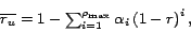 $\overline{r_{u}} = 1 - \sum_{i=1}^{\rho_{\rm {max}}} \alpha_i \left( 1 - r \right)^i,$