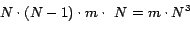 $N\cdot (N-1) \cdot m \cdot (N+2)/2=m\cdot N^3/2$