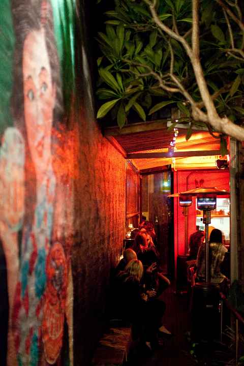 A popular bar at night time