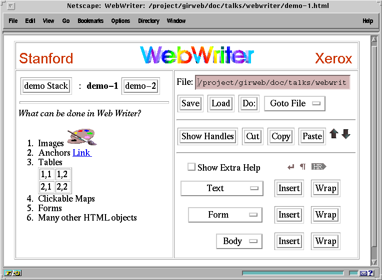 WebWriter Screen Snapshot